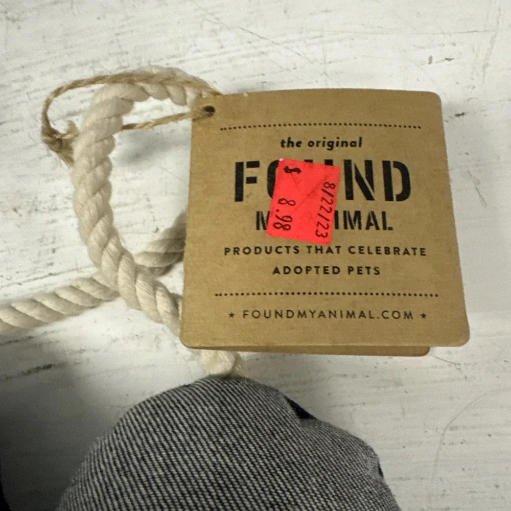 Lot Of 2 The Original FOUND My Animal‎ Denim HEART Rope Dog Toy Sz M
